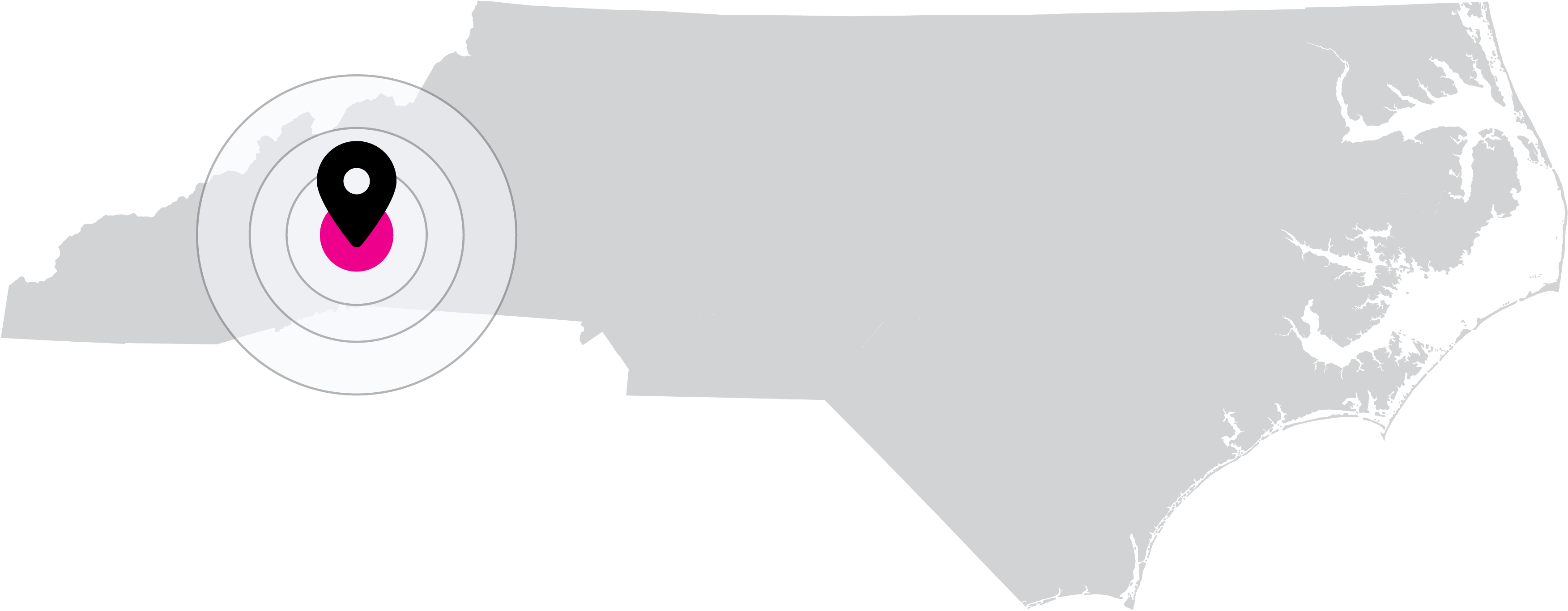 Service area map of Western North Carolina